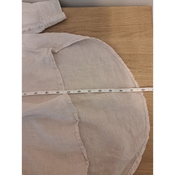 Jones New York 100% Linen Women's Button V-neck Ivory Size Small - Picture 5 of 6